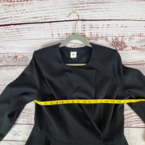 Cabi Black Agency Peplum Ponte Blazer 10 Double Shoulder Pads Career Corpcore - Picture 13 of 16